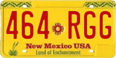 NM license plate 464RGG