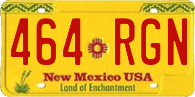 NM license plate 464RGN