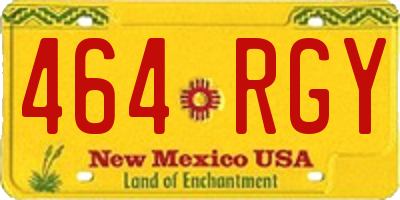 NM license plate 464RGY