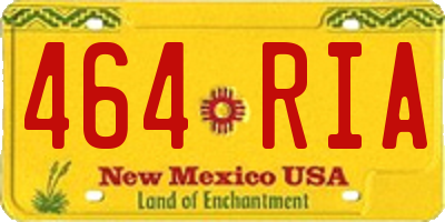 NM license plate 464RIA