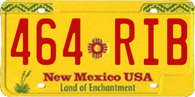 NM license plate 464RIB