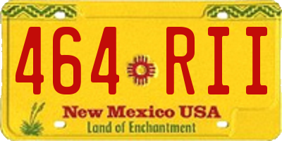NM license plate 464RII