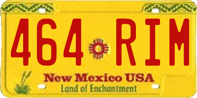 NM license plate 464RIM