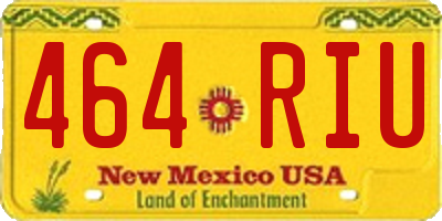 NM license plate 464RIU
