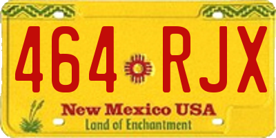 NM license plate 464RJX