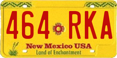 NM license plate 464RKA