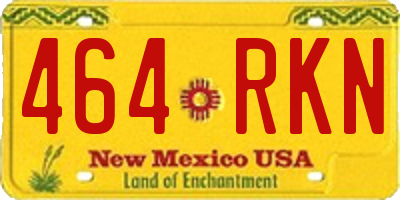 NM license plate 464RKN