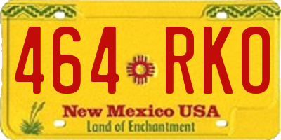 NM license plate 464RKO