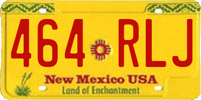 NM license plate 464RLJ