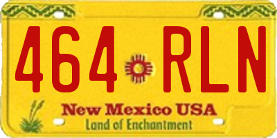 NM license plate 464RLN