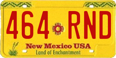 NM license plate 464RND