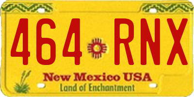 NM license plate 464RNX