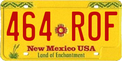 NM license plate 464ROF