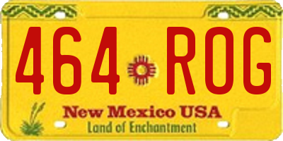 NM license plate 464ROG