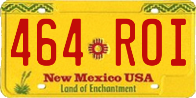 NM license plate 464ROI
