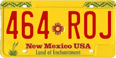 NM license plate 464ROJ