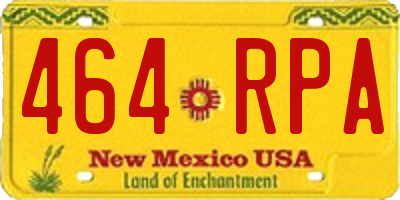NM license plate 464RPA