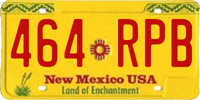 NM license plate 464RPB