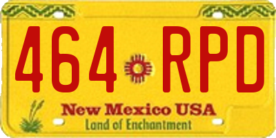 NM license plate 464RPD