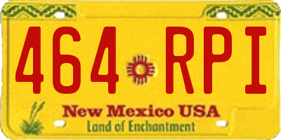 NM license plate 464RPI