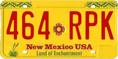 NM license plate 464RPK