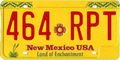 NM license plate 464RPT