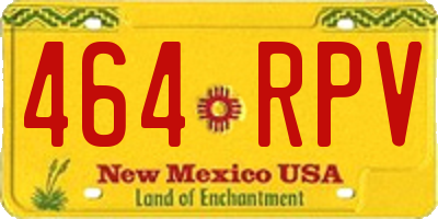 NM license plate 464RPV