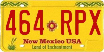 NM license plate 464RPX