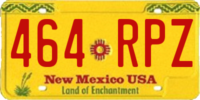 NM license plate 464RPZ