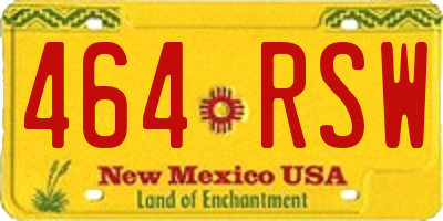 NM license plate 464RSW