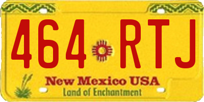NM license plate 464RTJ