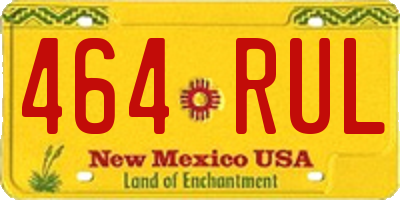 NM license plate 464RUL