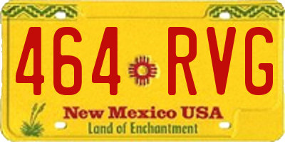 NM license plate 464RVG