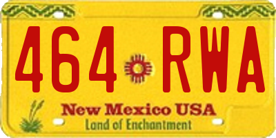 NM license plate 464RWA