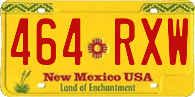 NM license plate 464RXW