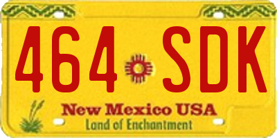 NM license plate 464SDK