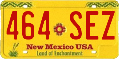 NM license plate 464SEZ