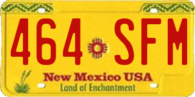 NM license plate 464SFM