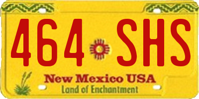 NM license plate 464SHS