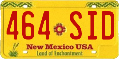 NM license plate 464SID