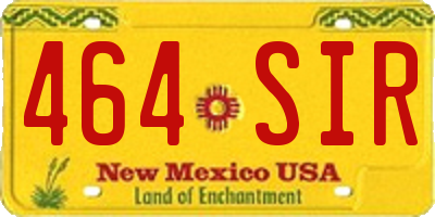 NM license plate 464SIR