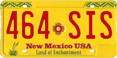 NM license plate 464SIS