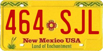 NM license plate 464SJL