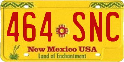 NM license plate 464SNC