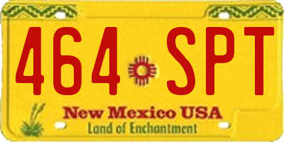 NM license plate 464SPT