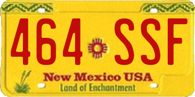 NM license plate 464SSF