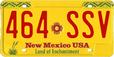 NM license plate 464SSV