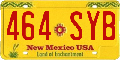 NM license plate 464SYB