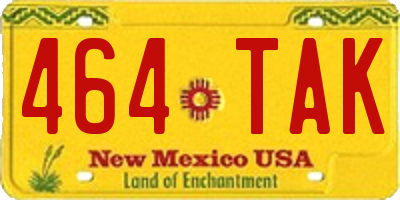 NM license plate 464TAK
