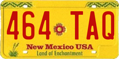 NM license plate 464TAQ